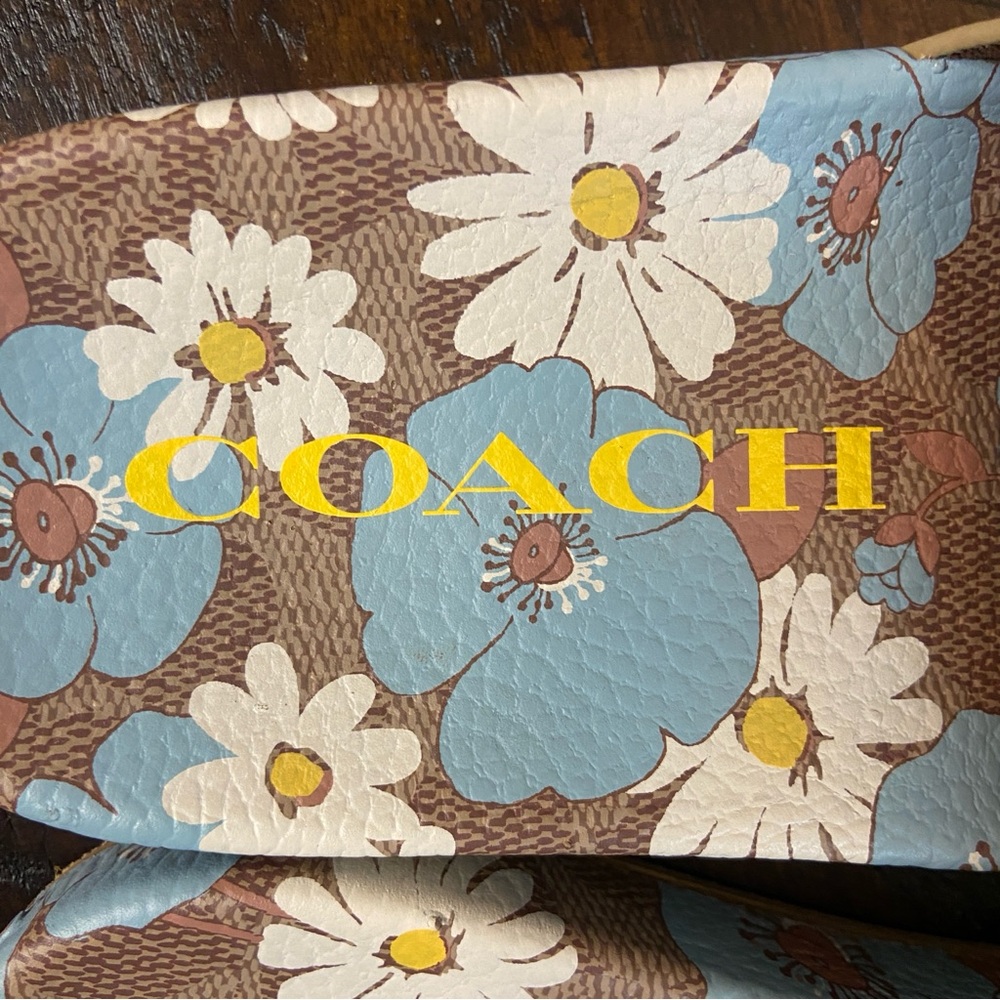 Coach NEW Udele Sig Floral Aqua Rubber Slide Sandals Womens 8 - Picture 3 of 11